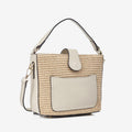 Solene Raffia Leather Shoulder Bag